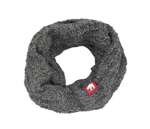 Circle Of Warmth - Marled Black Chunky Knit Infinity Scarf