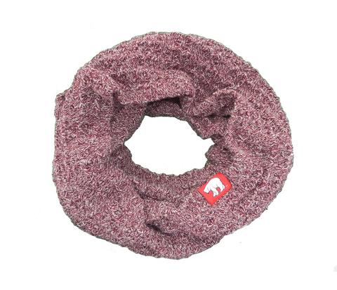 Circle Of Warmth – Marled Burgundy Chunky Knit Infinity Scarf